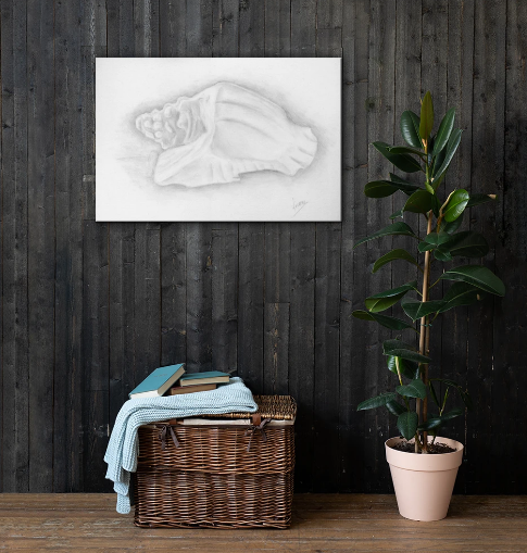 Featured Art : Beach Home Contemporary Minimalist Decor Coastal Pencil Drawing Wall Art Print Canvas