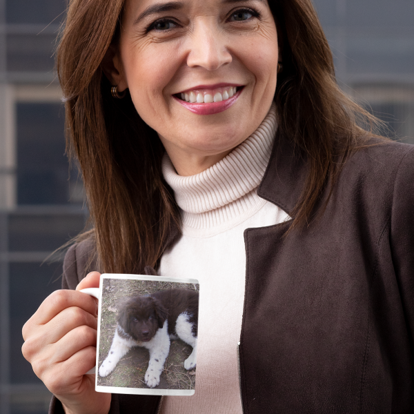 Newfoundland puppy ceramic mug mock up