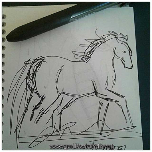 Pages from the Sketchbook - A Horse in Ink Pen