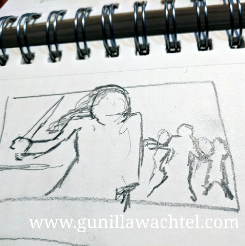 Sketchbook pages - composition study