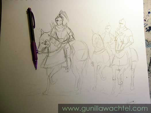 Studio Friday - A Medieval Style Horse Drawing