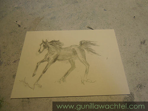 ACEO horse drawing - Work in Progress