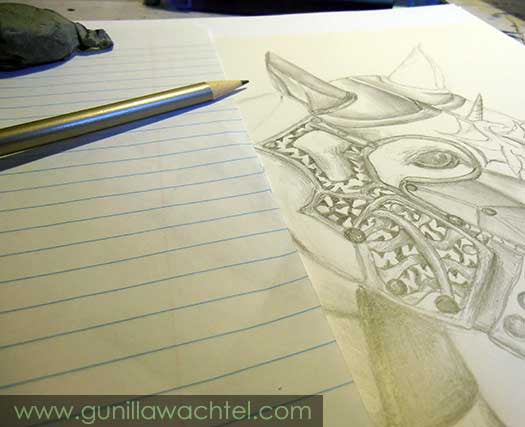 Armored Horse Drawing