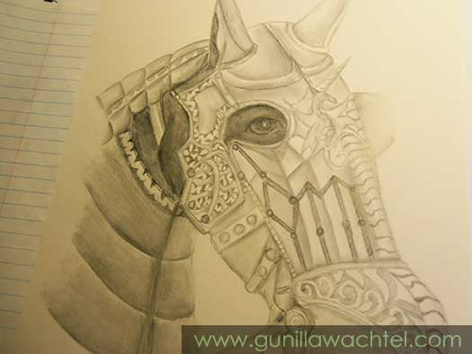 The Journey of the Armored Horse Drawing