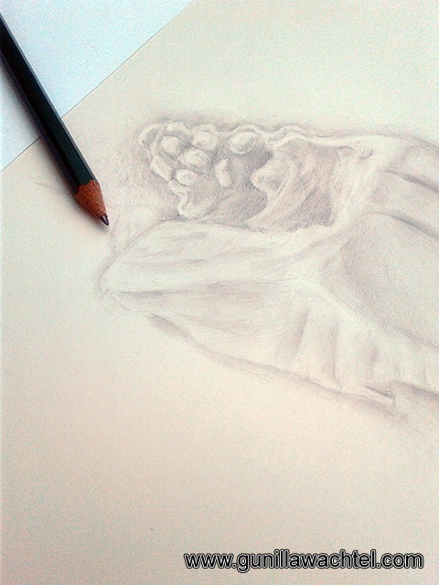 Conch Shell Artwork in Progress