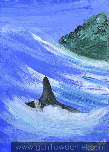 Original ACEO Acrylic Whale Art Sea Ocean Marine Life - Auction