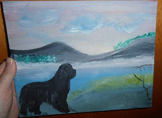Newfoundland Dog Painting - Tranquil Ocean View