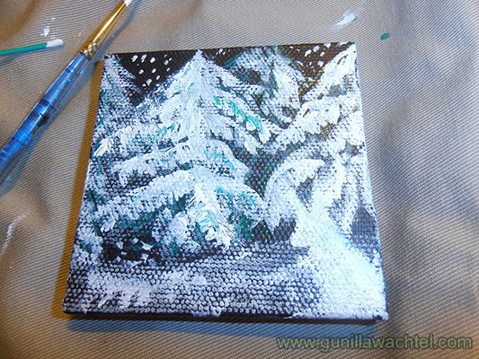 Winter Landscape Miniature Painting - Work in Progress