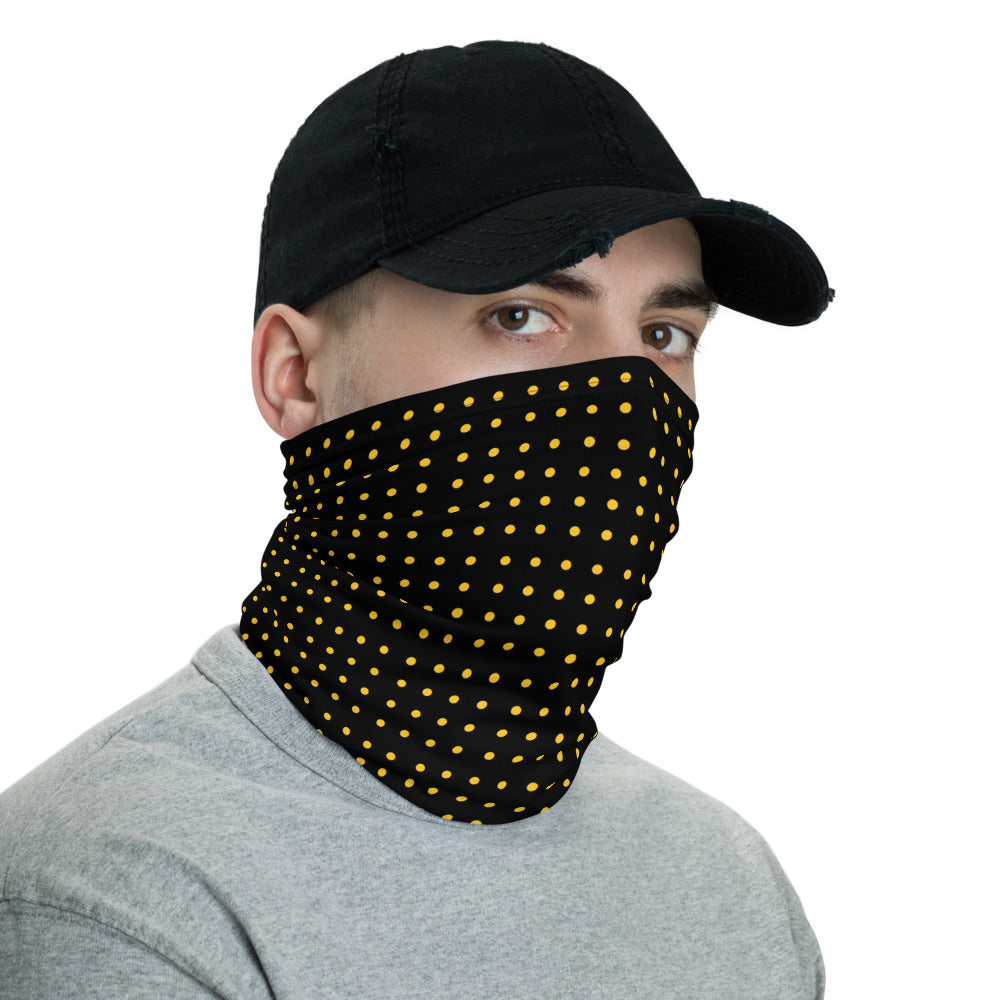 Black with yellow dots Neck Gaiter mask