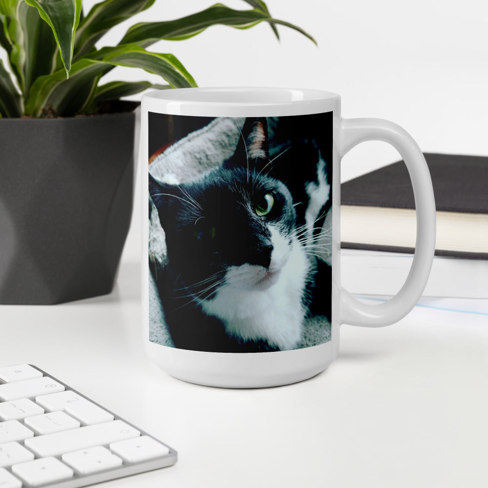 Tuxie the Tuxedo Cat Mug kitty girl kitteh