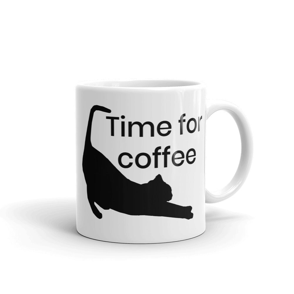 Time for coffee Cat Stretching Mug kitty