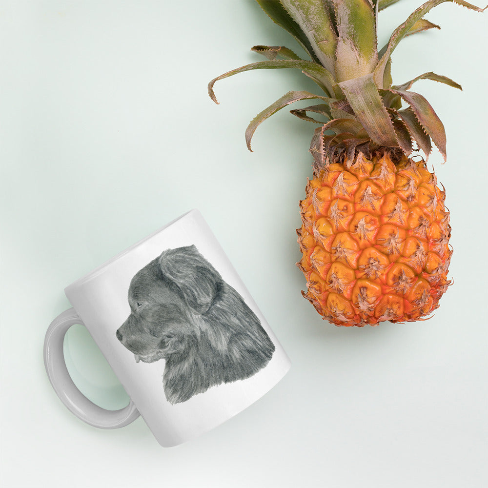 Newfoundland Dog Drawing Ceramic Mug