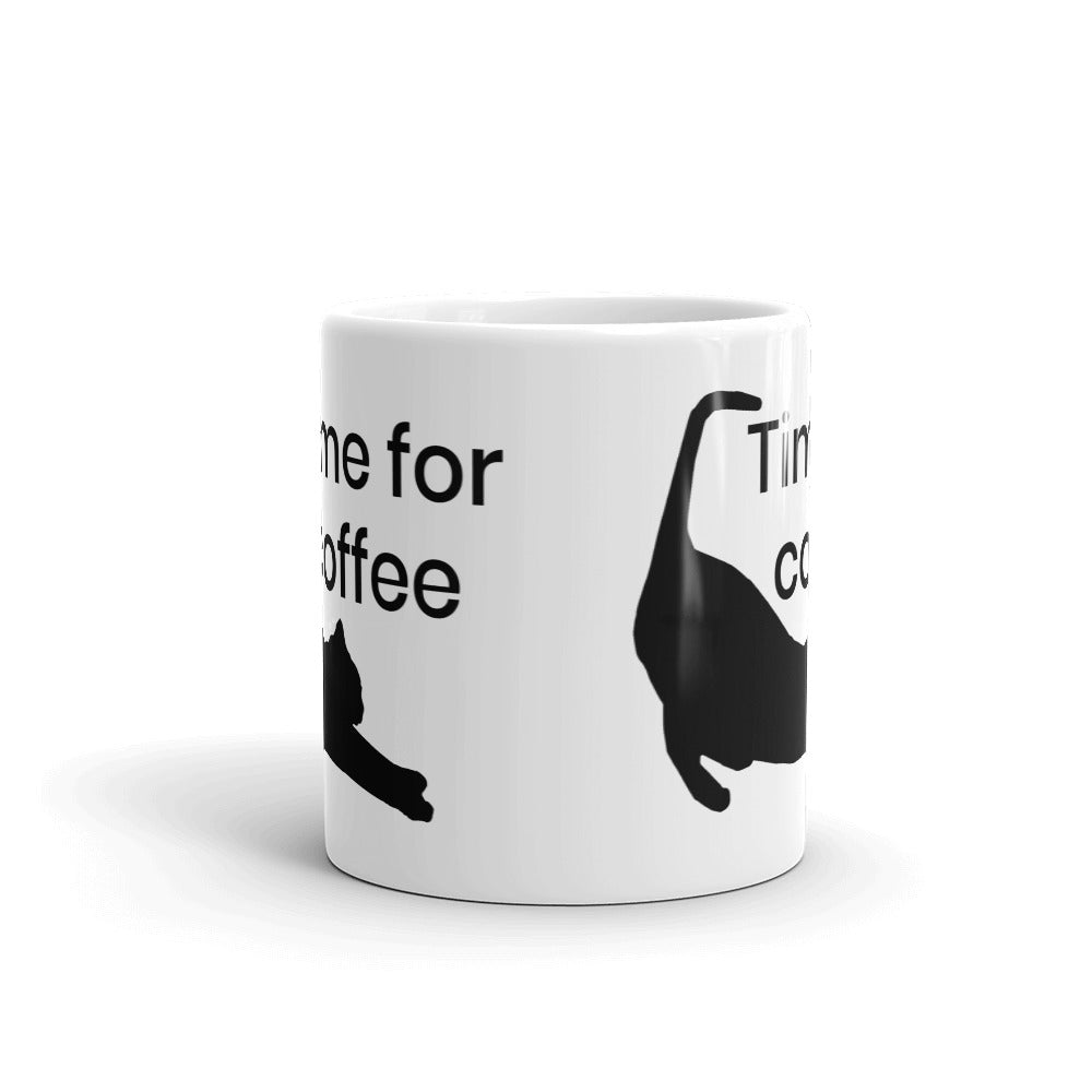 Time for coffee Cat Stretching Mug kitteh