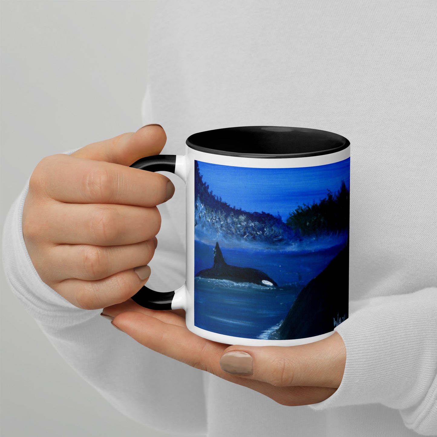Orca painting Mug with Color Inside