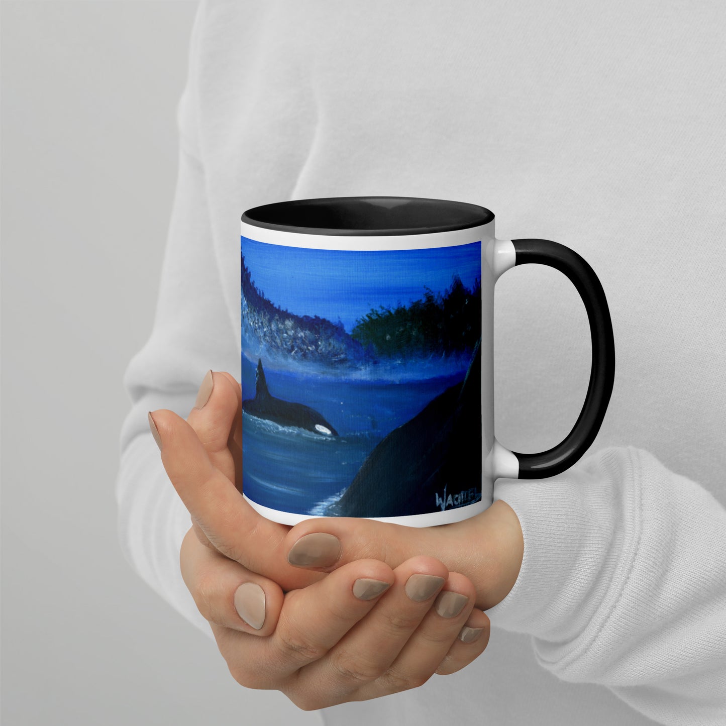 Orca painting Mug with Color Inside